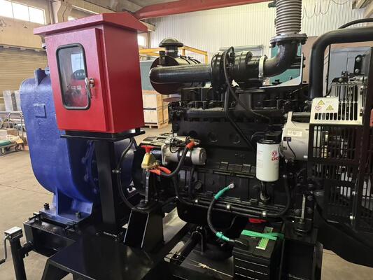 Pump set Engine model 6B5.9-P130 with radiator universal coupling water pump steel base frame with 200L integrated base fuel tank
